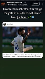 Screenshot of Conor McGregor's Instagram story for Virat Kohli - Source: Conor McGregor/IG